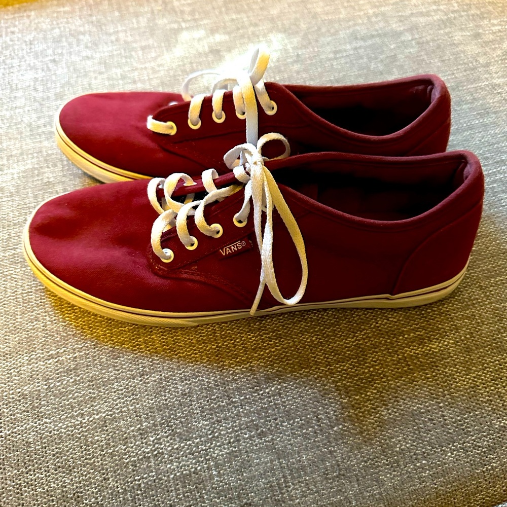 Vans Womens Canvas Sneakers, Burgundy Size 8